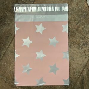 (20) 10x13 Pink and Silver Star Polymailers